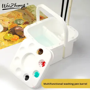 Nouveau seau de mélange d'<span class=keywords><strong>aquarelle</strong></span> multifonctionnel portable, forme carrée, pour le commerce extérieur, seau de lavage de pinceaux pour palettes - Product Image 2