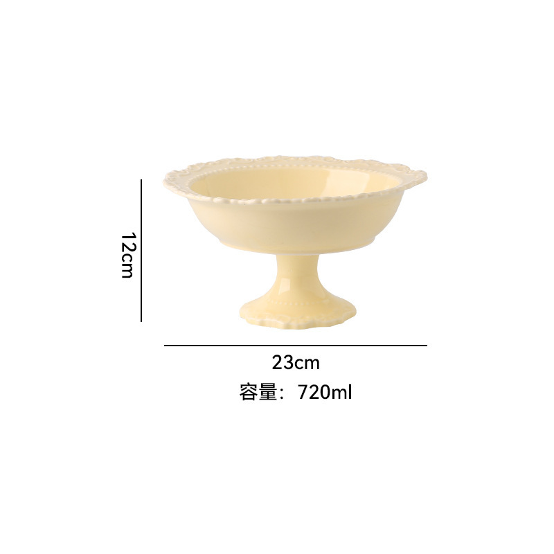 9inch high foot fruit plate