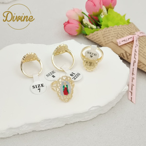 Joyería divina Nuevo estilo precio al por mayor 14K oro laminado Virgen María anillo material de latón Joyas <span class=keywords><strong>cristianas</strong></span> para mujeres - Product Image 2
