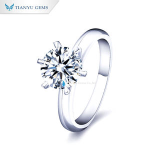 Bague de fiançailles Tianyu en argent 925 avec moissanite, coupe brillante, tige incurvée, pour femmes - Product Image 2