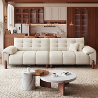 Canapé droit en tissu de style Mid-Century Modern, avec panneaux latéraux en bois massif, pour salon, couleurs au choix