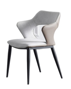 Chaise de salle à manger de luxe italienne, style moderne minimaliste, chaise de conversation pour hôtel, chaise de restaurant avec accoudoirs et dossier - Product Image 1