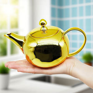 Минималистичный золотой чайник 500 мл/1 л/1,5 л, небольшой японский чайник, кофейник из нержавеющей стали для арабского кофе, прочный, экологичный - Product Image 6