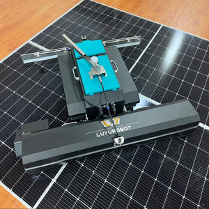 LUYU Panel solar <span class=keywords><strong>Limpieza</strong></span> <span class=keywords><strong>Cepillo</strong></span> giratorio Cuadrado Robot de doble cabeza Pista de control remoto Placa de hierro galvanizado Verde - Product Image 6