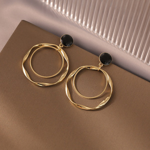 PNX12-D <b>Earrings</b> for Women Trendy Exquisite Female Geometric Fashion Gold Color Exaggerate Drop Jewelry Accessories Party Gifts - Product Image 5