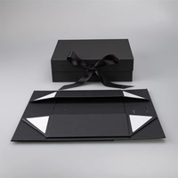 Boîtes cadeaux noires de luxe en carton avec logo personnalisé, grandes boîtes pour bébé, emballage en papier pliable magnétique avec couvercle pour les petites entreprises