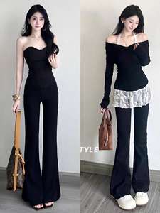 Vente chaude femmes été décontracté <span class=keywords><strong>taille</strong></span> haute jean droit XL <span class=keywords><strong>taille</strong></span> respirant Design motif couleur unie teinture lavable - Product Image 3