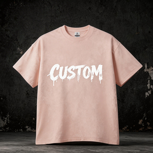 T-shirt in cotone personalizzata a manica corta, con stampa serigrafica, vestibilità oversize squadrata, MOQ 1 - Product Image 1