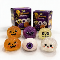 Jouets Squishy Halloween : Boîte Mystère Surprise – Mini Dumpling, Citrouille, Œil, Fantôme – Jouet Anti-Stress en Silicone pour Grossistes
