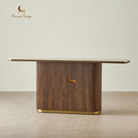 Table d'entrée moderne personnalisée avec plateau en travertin, meubles de salon, table console en placage de chêne