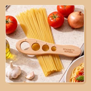 Outil de mesure pour <span class=keywords><strong>pâtes</strong></span> <span class=keywords><strong>en</strong></span> bois de hêtre de qualité supérieure, mesureur de spaghetti <span class=keywords><strong>en</strong></span> bois avec contrôle précis des portions (1 à 4 portions) pour la cuisine - Product Image 2