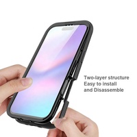 Anti-jaunissement 360 °   Coques de protection intégrale avec protection d'écran pour iPhone 17 Air Pro Max, coques arrière noires