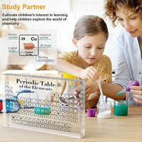 Clear Chemistry Perioden system Display Stand Acryl Perioden system mit echten Elementen im Inneren für Kinder, Studenten