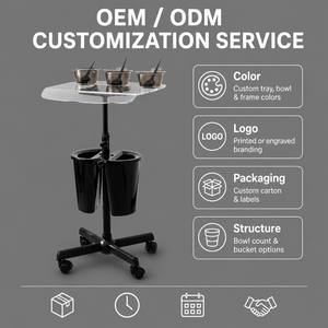 Carrello <span class=keywords><strong>per</strong></span> Tintura Capelli OEM ODM Personalizzabile con Piano in Acrilico Regolabile in Altezza e Secchielli <span class=keywords><strong>per</strong></span> <span class=keywords><strong>Salone</strong></span> - Product Image 2