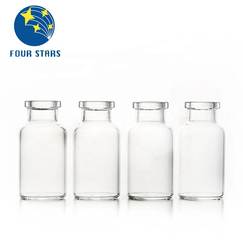 5ml 7ml 10ml 15ml 20ml 30ml Clear Amber Sterile Injection Molded Glass Vials with Rubber Stopper For Serum