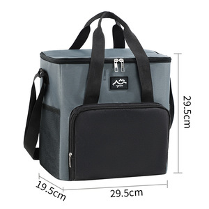 Insulated Lunch Bag 12L With Zipper <b>Pocket</b> For Office Workers Outdoor Use - Product Image 5