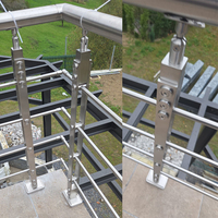 Main courante en acier inoxydable moderne 304 316, balustrade carrée ronde en verre pour balcon et escalier