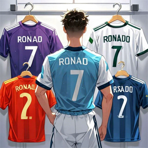 FC Style Home Soccer Jersey 2024/25 <b>Ronaldo</b> #7 Inspired Short Sleeve 100% Polyester Quick Dry Breathable Football <b>Shirt</b> - Product Image 1