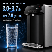 Distributeur d'eau gazeuse intelligent électrique avec fonctions eau chaude, eau froide et glace, chauffage et refroidissement instantanés, purificateur RO, en acier inoxydable, pour usage domestique