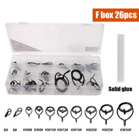 Kit de réparation de canne à pêche en eau salée DIY, anneaux de guidage en céramique noire et acier inoxydable pour canne de pêche en mer, lot de 6 #   8 #   10 #