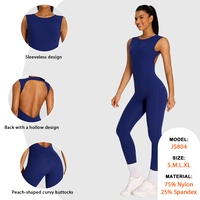 Combinaison de sport moulante pour femme, effet seconde peau, avec rembourrage intégré, dos ouvert ajouré, sans manches, une pièce, pour entraînement et yoga