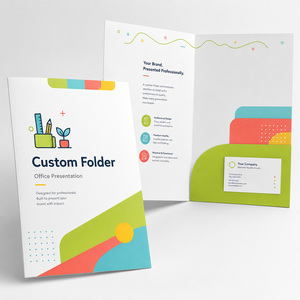 Company File Presentation <b>Paper</b> Folder Printing with Slit for Business Card - Product Image 1