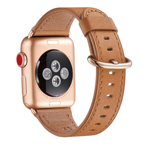 Correa de cuero genuino de grano superior de un solo recorrido de lujo para mujer, correas de reloj transpirables para relojes inteligentes - Product Image 1