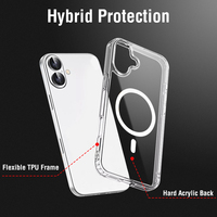 Coque Arrière Magnétique en TPU Antichoc Claire et Transparente pour iPhone 16 et iPhone 16 Pro Max