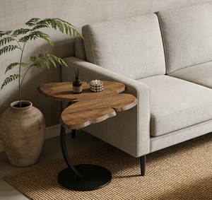 Mesa de Centro Moderna de Madera Maciza Estilo Wabi-Sabi con Forma de Mariposa para Sala de Estar y Dormitorio, Mesa de Centro Económica para el Hogar - Product Image 5