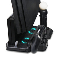 Base de Refrigeración para PS4 Pro Slim y PS VR, Estación de Carga para 3 Controles, 2 Ventiladores de Refrigeración para Accesorios de Control de PlayStation 4 Move