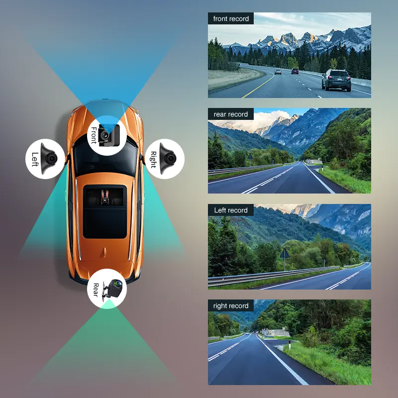 กล้องติดรถยนต์แอนดรอยด์8.1 2 + 32G 4G กล้องติดรถยนต์ขนาด9-36V พร้อมระบบติดตาม GPS Wi-Fi 4G บันทึกการสตรีมสด4G