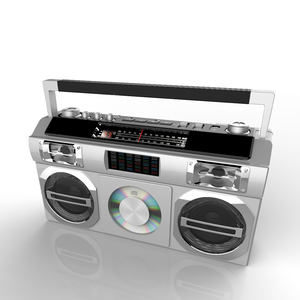 Retro CD Bluetooth USB <b>Radio</b> Boombox with Multi color LED Rotary Volume <b>Control</b> 5W×2 Speaker Rechargeable Battery or AC Adapter - Product Image 1