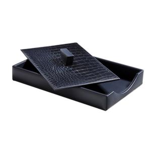 יוקרתי כחול כהה pu עור pu + מגש קובץ מגש עט בעל שם מחזיק כרטיס מגזין 5 יח 'משרד - Product Image 5