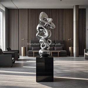 Scultura Astratta in Acciaio Inossidabile, Grande Opera d'Arte in Bronzo per Giardini di Hotel, Interni ed Esterni, Artigianato Moderno in Metallo Personalizzato - Product Image 6
