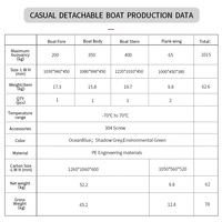 Venta caliente de fábrica, operación suave, protección del medio ambiente, barco de pesca extraíble duradero