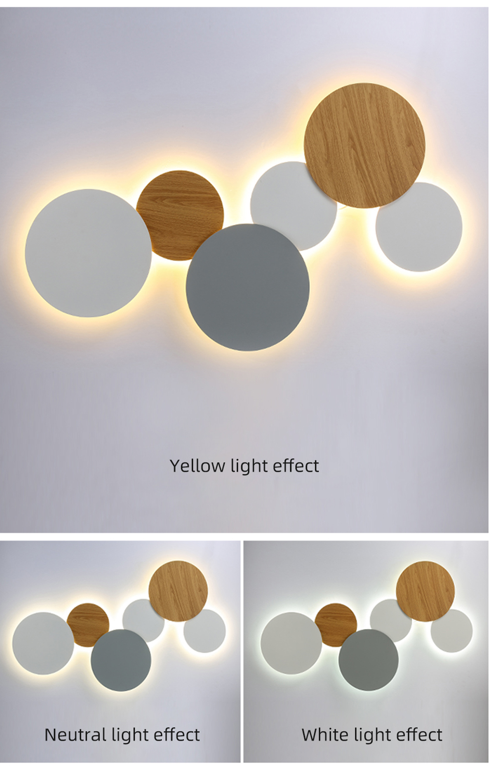 Modern Circle wall light Indoor Home Corridor Living Room Decorative Nordic led background wall lamp