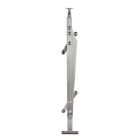 Poteau de balustrade en acier inoxydable doré 304 316, colonne métallique, support de main courante, poteau de main courante carré rond pour système de garde-corps d'escalier