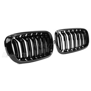 2 Piezas Parrilla Delantera de 2 Listones Negra/Brillante para BMW F15 F16 X5 X6 2014 2015 2016 2017, Estilo Deportivo - Product Image 3