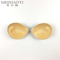 Mei Xiao Ti fille chaude Sexy jaune dentelle soutien-gorge sans couture Invisible auto-adhésif sans bretelles Push up Silicone Invisible soutien-gorge