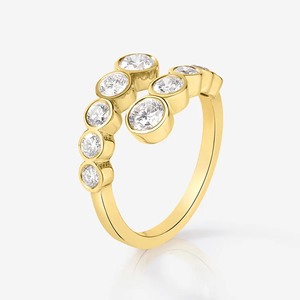 Anillo cruzado de diamante de oro de 14K, lo último en joyería de moda artesanal, anillos de plata esterlina para niñas - Product Image 5