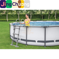 Piscine ronde extérieure Jingchuang56950 avec filtre, pompe et escalier, également utilisable comme bassin à poissons