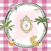 Roze Gingham Press voor Champagne Leopard Parrot Palm Amerikaanse Mahjong Tafelmat Antislip voor Home Party Girls Night Game Gift