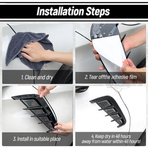Spoiler décoratif universel <span class=keywords><strong>Ender</strong></span> pour ailes de voiture, grille d'admission d'air latérale, cache de ventilation latérale - Product Image 6