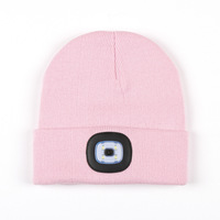Berretto con Logo personalizzato invernale lavorato a maglia con luce USB lampada da testa libera con cuffia a LED regalo per gli uomini papà marito padre