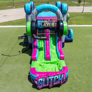 Contrôleur de jeu de château gonflable commercial maison de rebond toboggan Combo Hupfburg château sautant pour enfants <span class=keywords><strong>location</strong></span> de fête de cavalier - Product Image 3