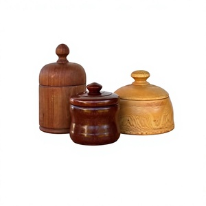 Recipientes de Madera Hechos a Mano para Especias con Tapas Abatibles, Diseño Clásico, Herméticos, Aptos para Calentar y Lavables en Lavavajillas, para Almacenamiento de Alimentos en la Cocina - Product Image 5
