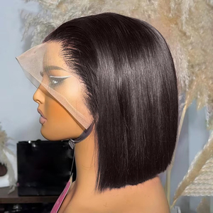 Parrucca Bob Corta in Capelli Umani con Frontale in Pizzo 12 Pollici, 13x4 4x4 HD Trasparente, Parrucche Bob Corte per Donne, 100% Capelli Umani - Product Image 1