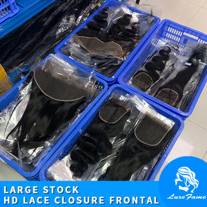 Fermeture en dentelle HD 4x4 5x5 6x6 13x4 13x6 Cheveux humains Fermeture frontale en dentelle HD Cheveux vierges bruts brésiliens Fermeture HD Nœuds blanchis - Product Image 3