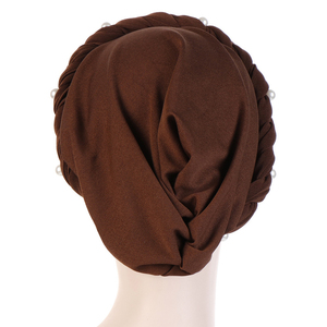 All'ingrosso moda perle Chiffon Hijab velo treccia nodo donne <span class=keywords><strong>musulmano</strong></span> cappelli turbante Hijab - Product Image 5