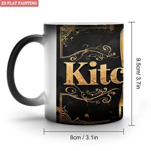 Heat Sensitive <b>Ceramic</b> Mug Frosted Black 11oz Sublimation Blank Coffee Tea <b>Cup</b> - Product Image 1